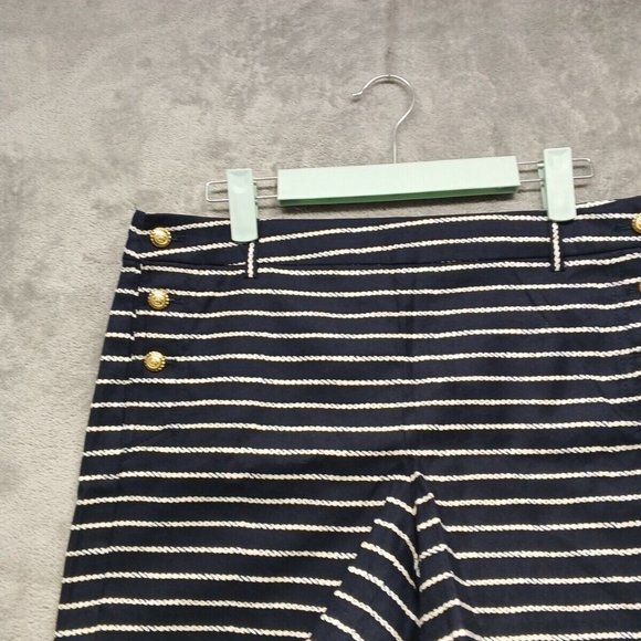 🍑CYNTHIA ROWLEY Women Casual Walking Shorts Striped Cotton Size 8(W34) - Picture 3 of 12